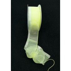 1.5 Inch Baby Maize Pull Bow Ribbon With 4 Rows of Silver Stripes, 1.5 Inch x 25 Yards (Lot of 1 Spool) SALE ITEM